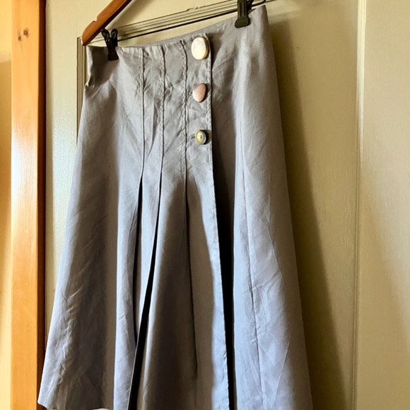 MANGO Pleated Wrap Midi Skirt – Periwinkle Blue  Feminine Classic Style size sm - Picture 6 of 9